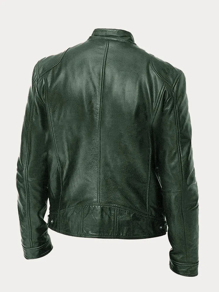 Men’s Slim Fit Zip Up Biker Jacket