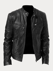 Men’s Slim Fit Zip Up Biker Jacket
