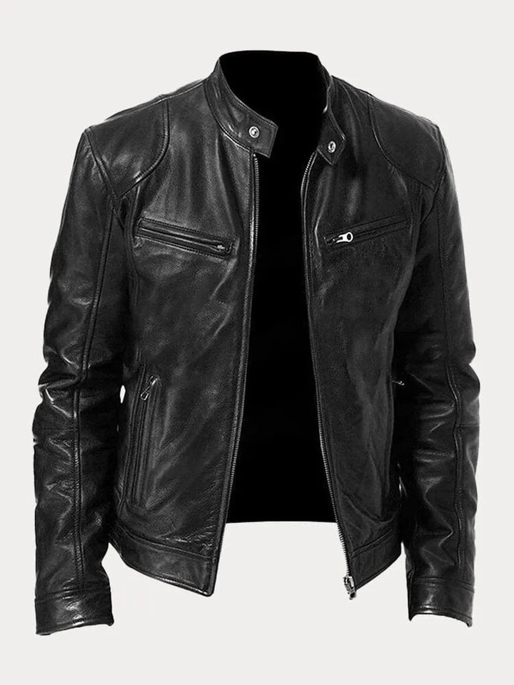 Men’s Slim Fit Zip Up Biker Jacket
