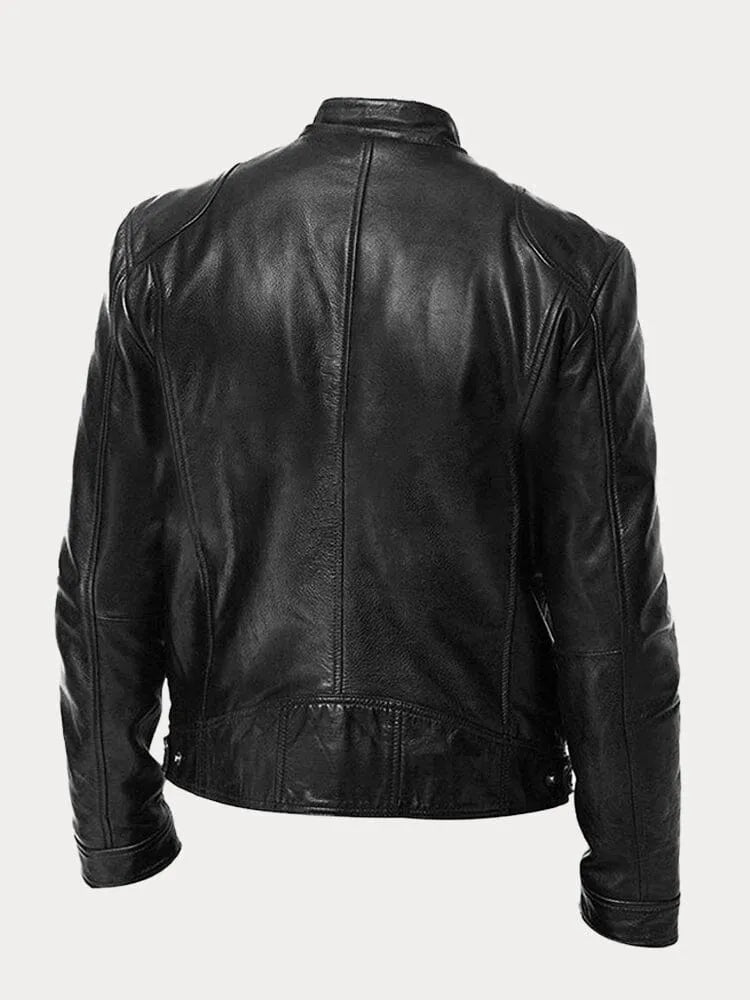 Men’s Slim Fit Zip Up Biker Jacket