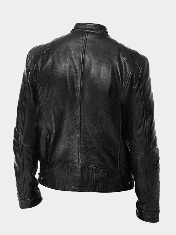 Men’s Slim Fit Zip Up Biker Jacket
