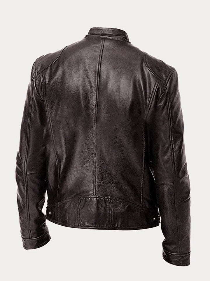 Men’s Slim Fit Zip Up Biker Jacket