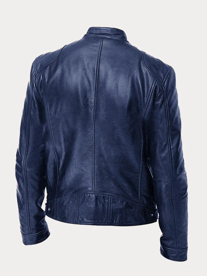 Men’s Slim Fit Zip Up Biker Jacket