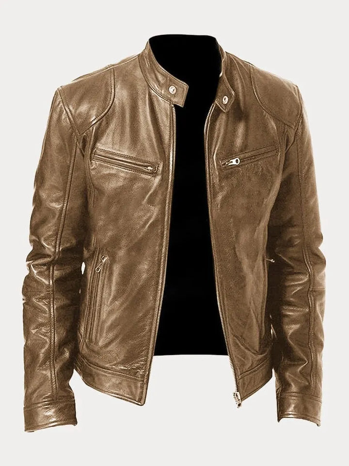 Men’s Slim Fit Zip Up Biker Jacket