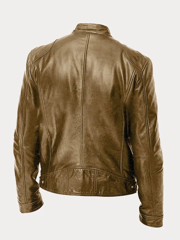 Men’s Slim Fit Zip Up Biker Jacket