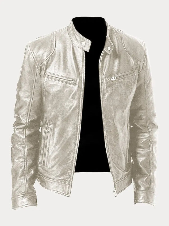 Men’s Slim Fit Zip Up Biker Jacket