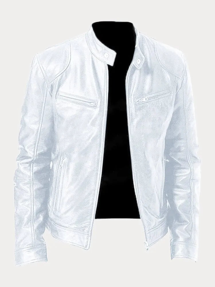 Men’s Slim Fit Zip Up Biker Jacket