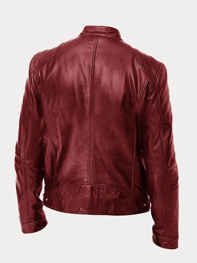 Men’s Slim Fit Zip Up Biker Jacket