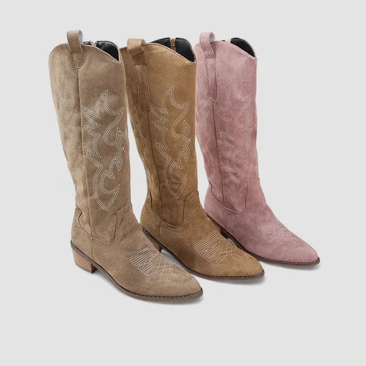 Women’s Pointed Toe Block Heel Cowboy Boots