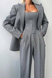Women’s Three-Piece Double-Breasted Suit Set