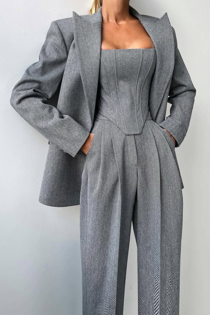 Women’s Three-Piece Double-Breasted Suit Set