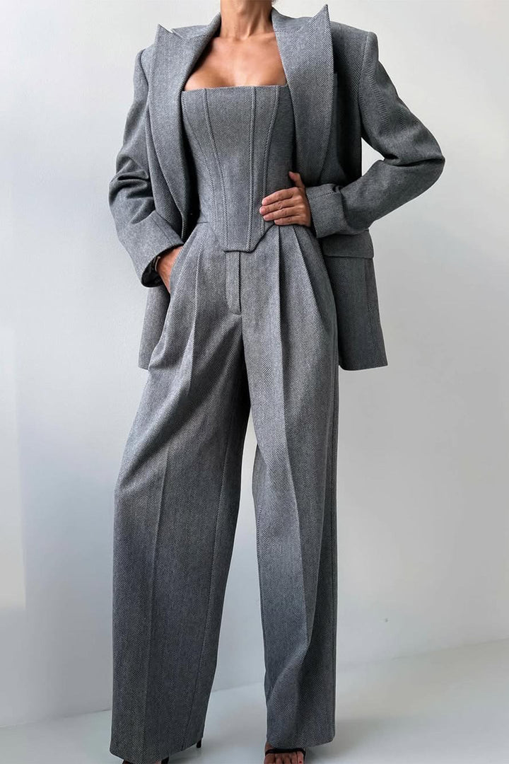 Women’s Three-Piece Double-Breasted Suit Set