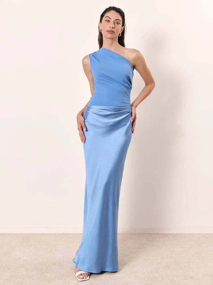 Women’s Gold Detail Evening Maxi Dress