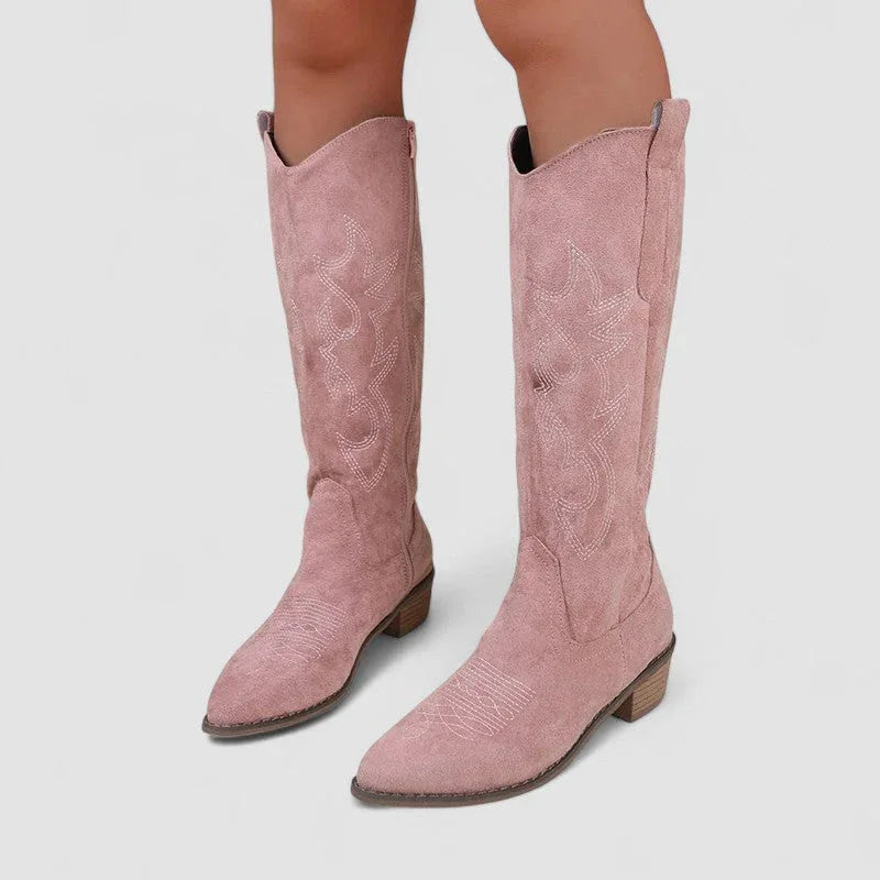 Women’s Pointed Toe Block Heel Cowboy Boots