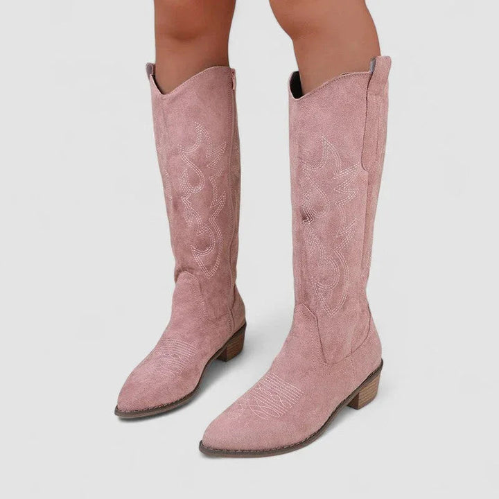 Women’s Pointed Toe Block Heel Cowboy Boots
