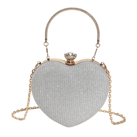 Women’s Glossy Heart-Shaped Purse