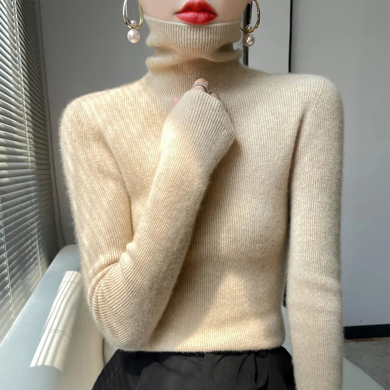 Women’s Long Sleeve Turtleneck Pullover Sweater