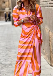 Women’s Printed Wrap V-Neck Dress