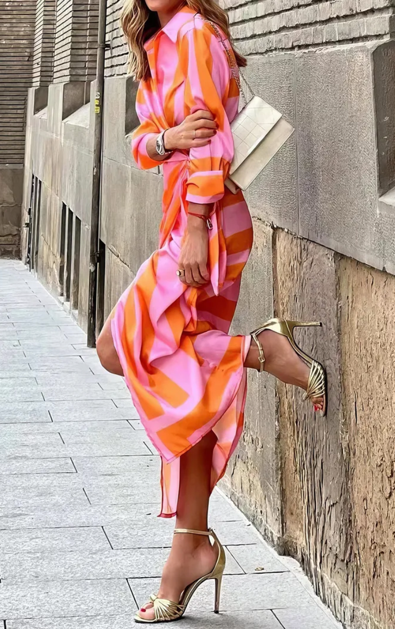 Women’s Printed Wrap V-Neck Dress
