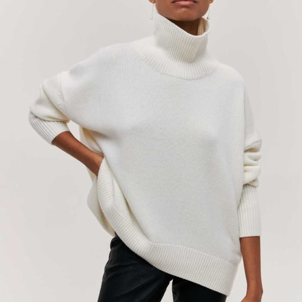 Women’s Ribbed High Neck Jumper