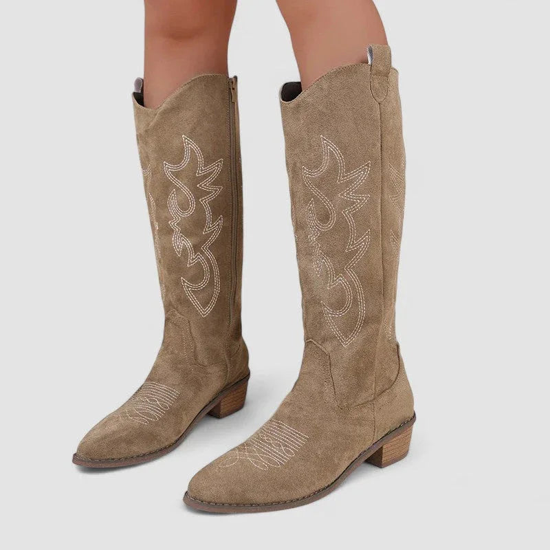 Women’s Pointed Toe Block Heel Cowboy Boots