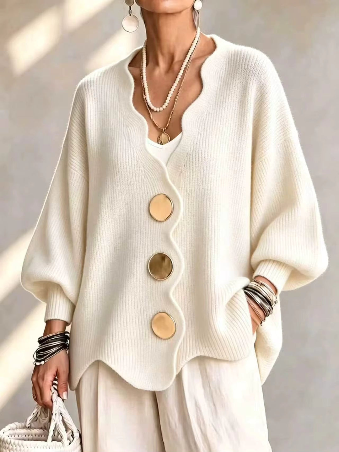 Women’s Oversized Button Front Knit Cardigan