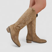 Women’s Pointed Toe Block Heel Cowboy Boots