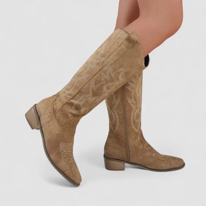 Women’s Pointed Toe Block Heel Cowboy Boots