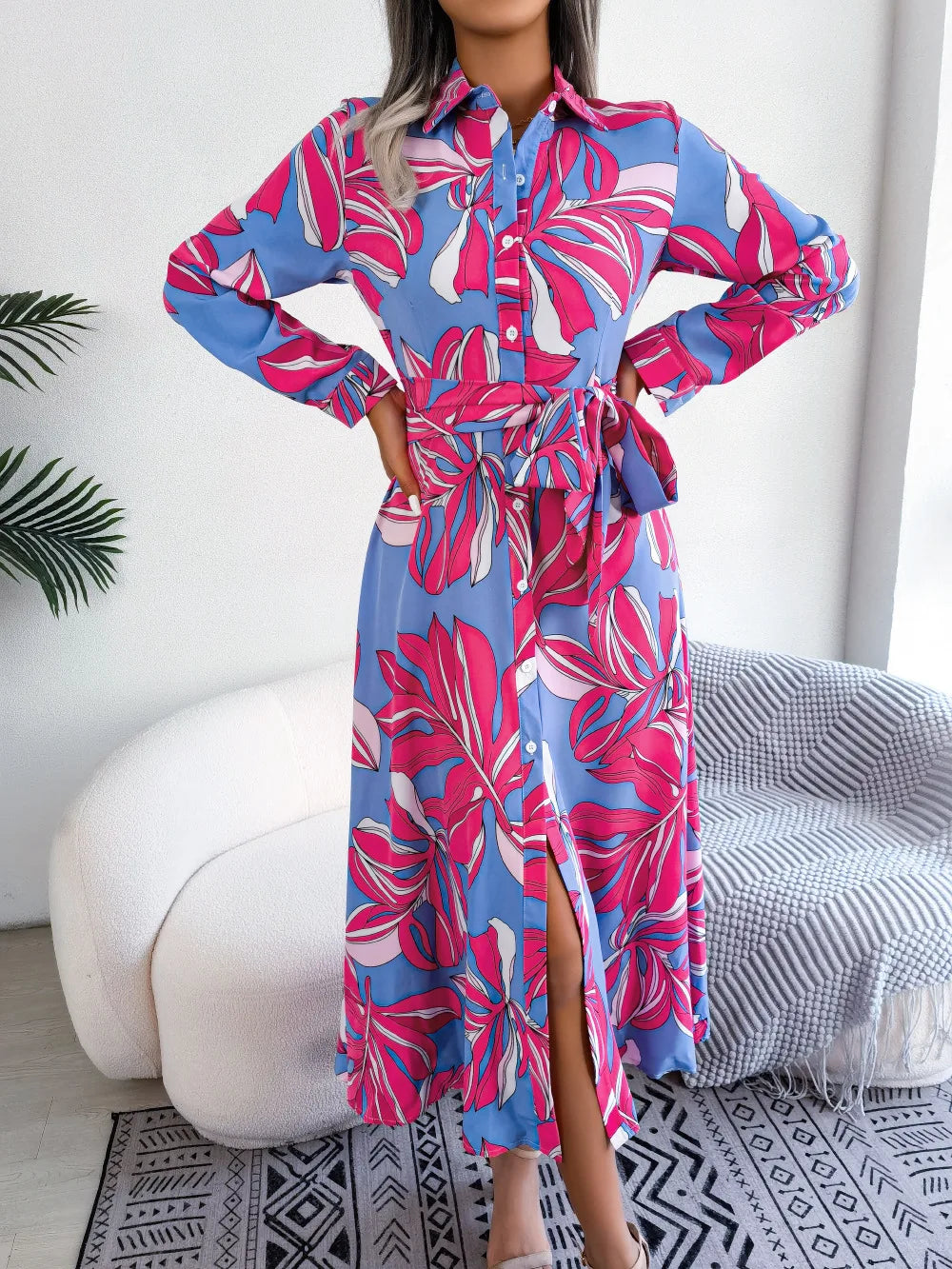 Women’s Floral Print A-Line Midi Dress