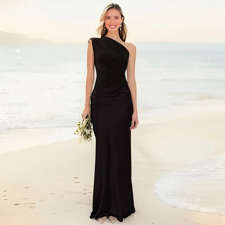 Women’s Gold Detail Evening Maxi Dress
