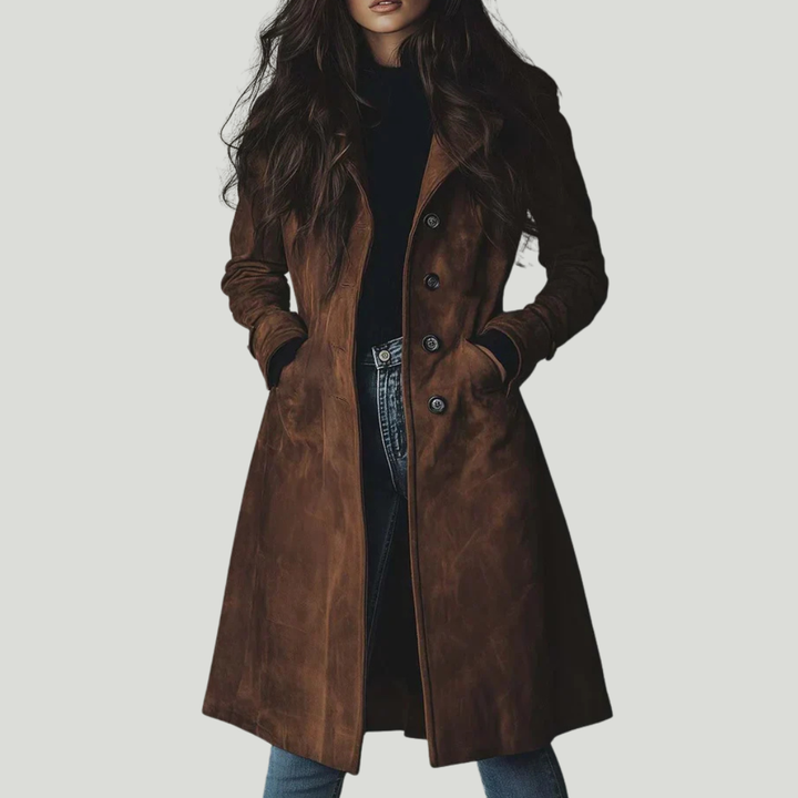 Women’s Elegant Suede-Effect Coat