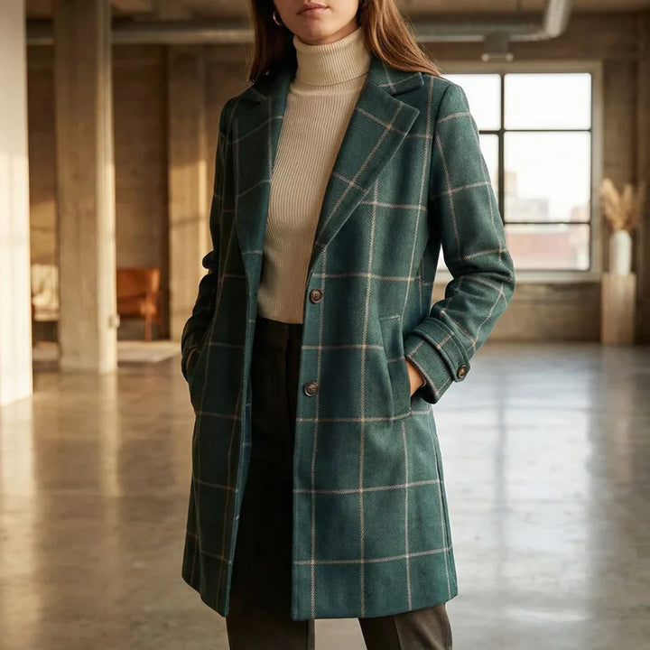 Women’s Retro Plaid Lapel Coat