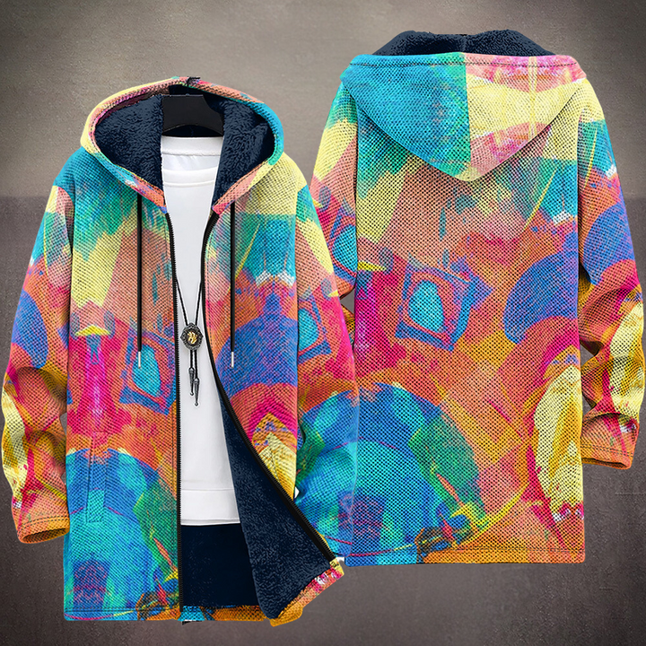 Women’s Abstract Print Oversized Knit Cardigan