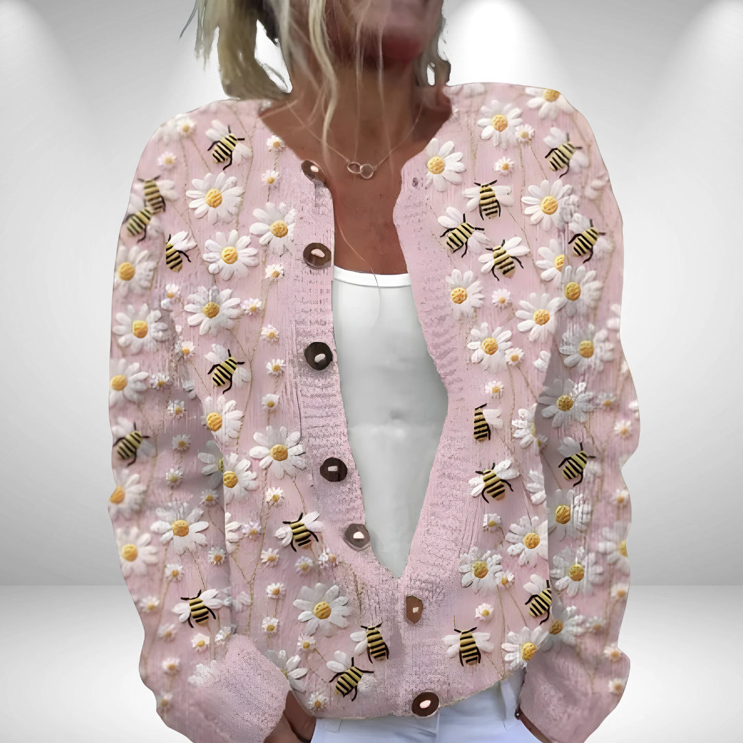 Women’s Printed Oversized Open Front Cardigan