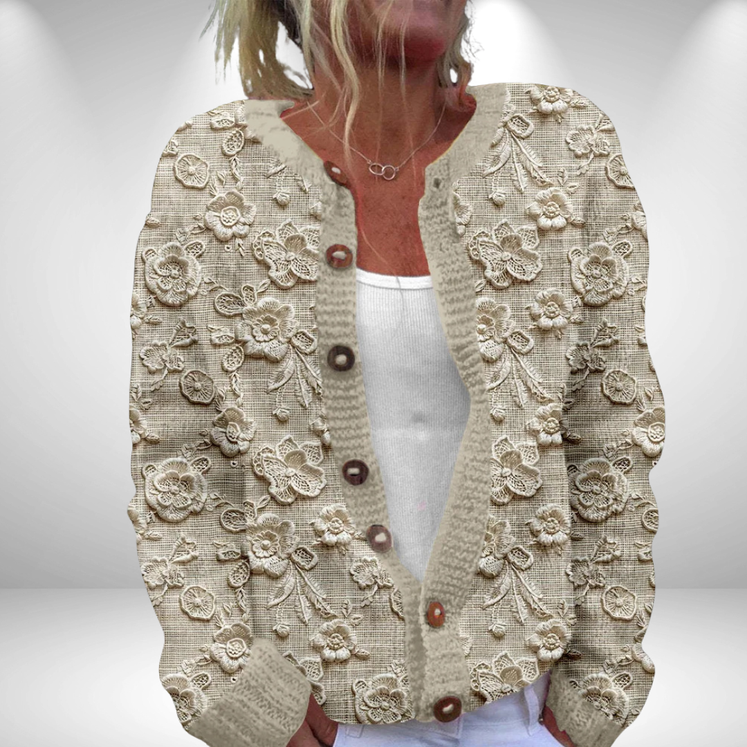 Women’s Printed Oversized Open Front Cardigan