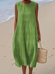 Women’s Floral Embroidered Midi Dress