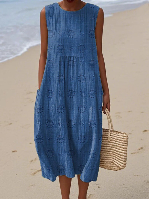 Women’s Floral Embroidered Midi Dress