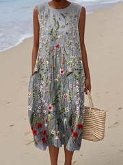 Women’s Summer Floral Print Midi Dress