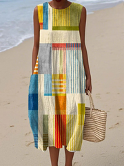 Women’s Geometric Print Midi Dress