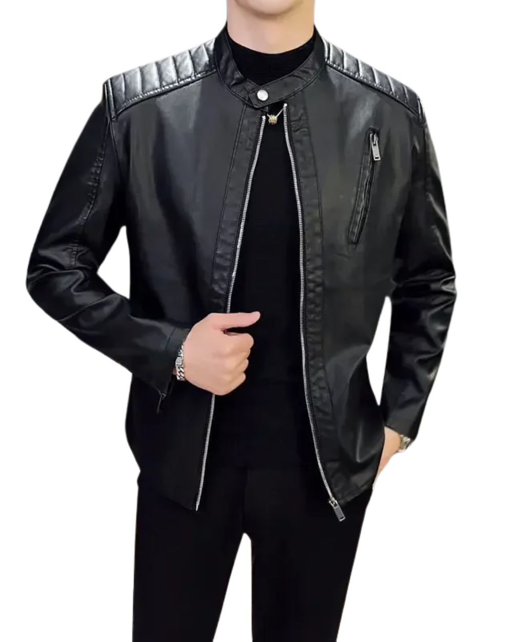 Men’s Slim Fit Moto Biker Jacket