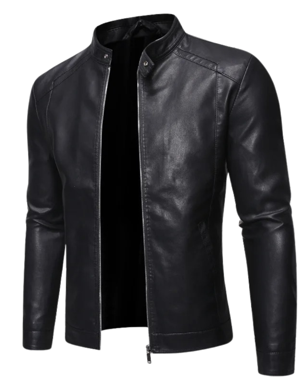 Men’s Stand Collar Biker Jacket