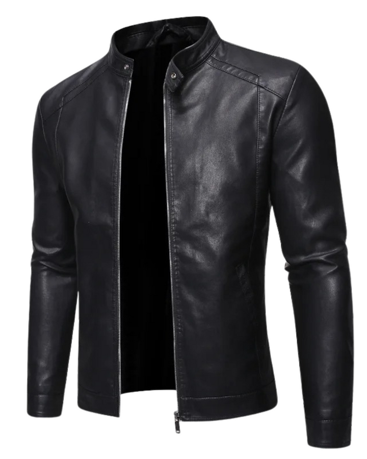 Men’s Stand Collar Biker Jacket