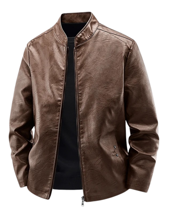 Men’s Classic Asymmetrical Zip Biker Jacket