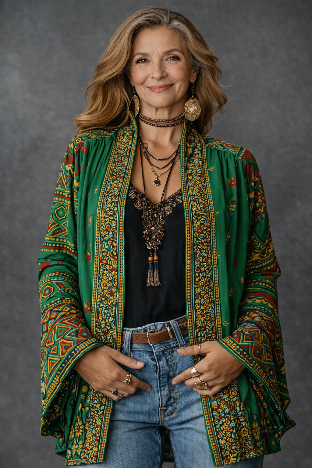 Women’s Boho Lightweight Open Front Kimono Jacket
