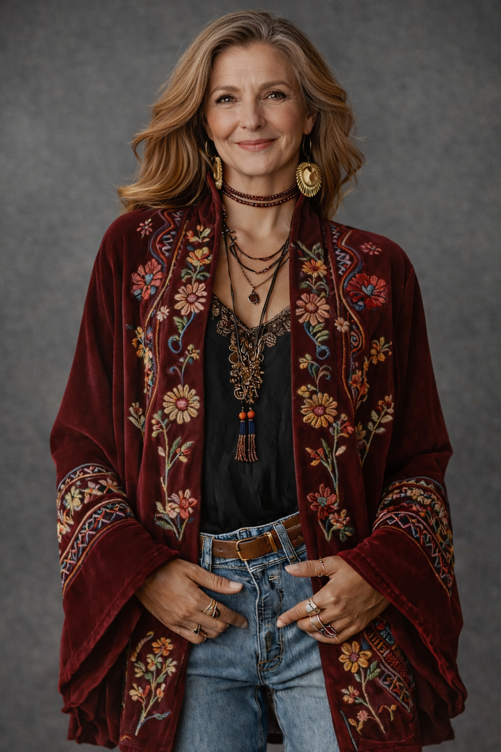 Women’s Boho Lightweight Open Front Kimono Jacket