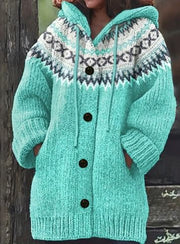 Women’s Retro Hooded Cardigan