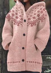 Women’s Retro Hooded Knit Cardigan