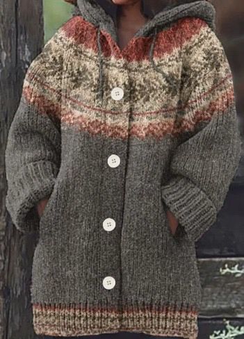 Women’s Retro Hooded Cardigan