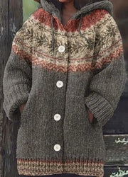 Women’s Retro Hooded Cardigan