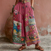 Women’s High-Waisted Boho Knit Wide-Leg Pants